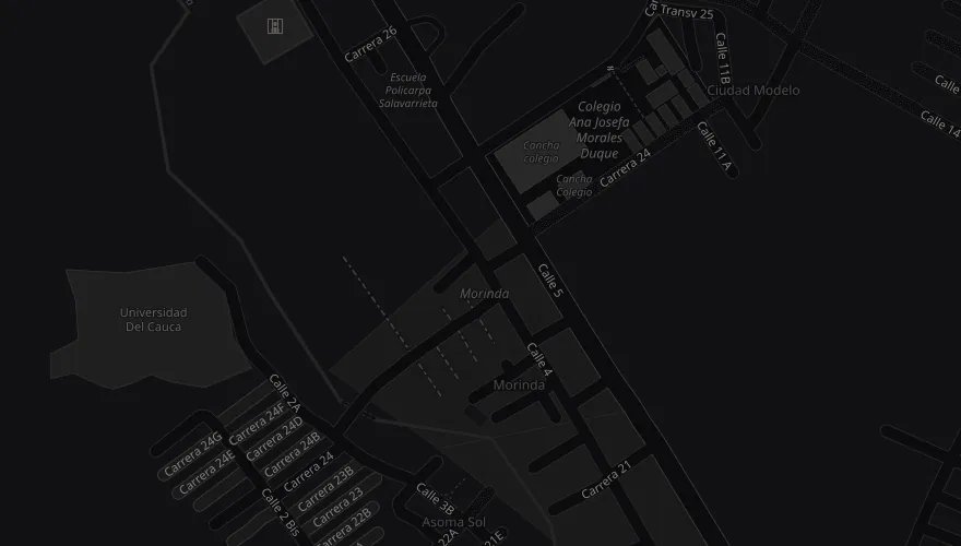 Mapa de la zona del taller en el barrio Morales Duque